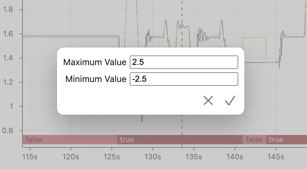 Editing axis range